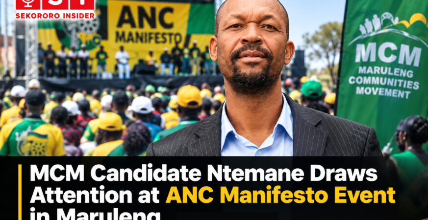 **Alt text:** Sidney Ntemane, Maruleng Communities Movement (MCM) candidate for Ward 11, pictured during an ANC manifesto event in Maruleng.